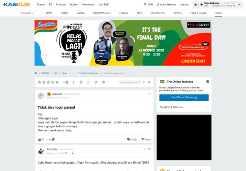 
                            8. Tidak bisa login paypal | KASKUS