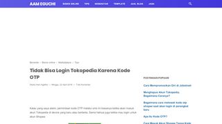 
                            4. Tidak Bisa Login Tokopedia Karena Kode OTP - Ini Blog Saya