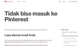 
                            12. Tidak bisa masuk ke Pinterest | Pinterest help