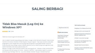 
                            6. Tidak Bisa Masuk (Log On) ke Windows XP? – SALING BERBAGI