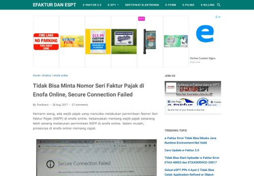 
                            8. Tidak Bisa Minta Nomor Seri Faktur Pajak di Enofa ... - eFaktur dan eSPT