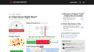 
                            13. Tidal Down? Service Status, Map, Problems History - Outage.Report