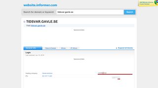 
                            13. tidsvar.gavle.se at Website Informer. Login. Visit Tidsvar Gavle.