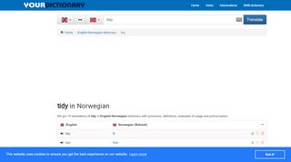 
                            5. tidy in Norwegian | English-Norwegian translation | YourDictionary