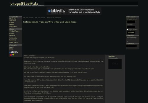 
                            7. Tiefergehende Frage zu WFS ,MSG und Login-Code : VW Golf Forum ...