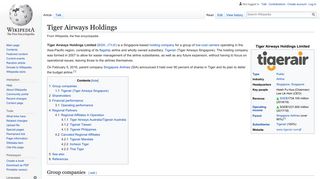 
                            9. Tiger Airways Holdings - Wikipedia