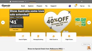 
                            3. Tigerair: Find Cheap Domestic Flights Across Australia