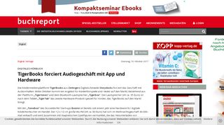 
                            8. TigerBooks forciert Audiogeschäft mit App und Hardware - buchreport