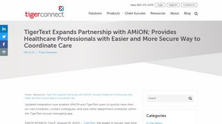 
                            10. TigerText Expands Partnership with AMiON; Provides Healthcare ...