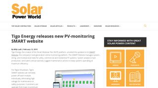 
                            11. Tigo Energy releases new PV-monitoring SMART website