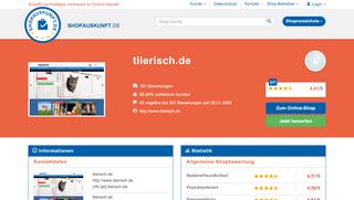 
                            7. tiierisch.de: Erfahrungen, Bewertungen, Meinungen - Shopauskunft.de