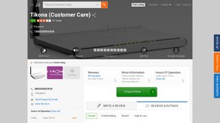 
                            8. Tikona (Customer Care) in Bangalore - Justdial