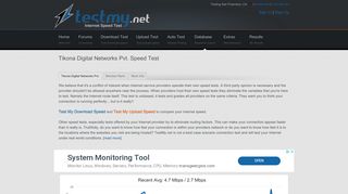 
                            4. Tikona Digital Networks Pvt. Speed Test - TestMy.net