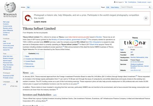 
                            10. Tikona Infinet Limited - Wikipedia