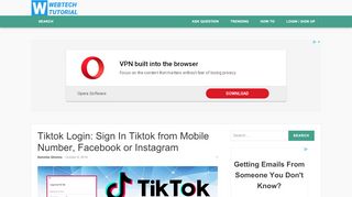 
                            4. Tiktok Login: Sign In Tiktok from Mobile Number, Facebook or ...