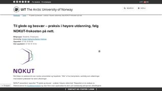 
                            9. Til glede og besvær – praksis i høyere utdanning, følg NOKUT ...