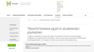 
                            5. Tilbud til forskere og ph.d. studerende i psykiatrien