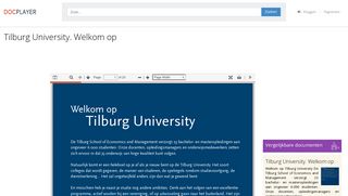 
                            10. Tilburg University. Welkom op - PDF - DocPlayer.nl