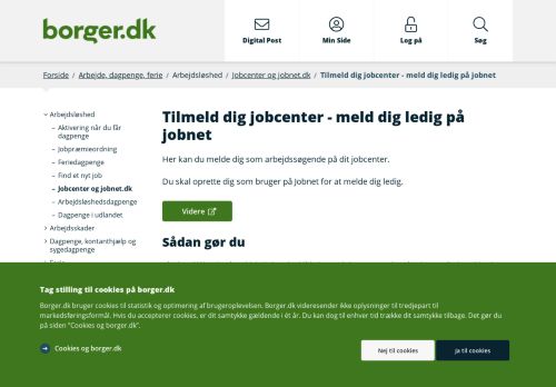 
                            3. Tilmeld dig jobcenter - meld dig ledig på jobnet - Borger.dk