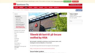 
                            6. Tilmeld dit kort til 3D Secure verified by VISA - Sparekassen Thy