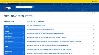 
                            3. TIM Banca Virtual - Serviços - Perguntas Frequentes - Atendimento ...