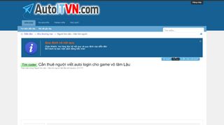 
                            9. Tìm coder - Cần thuê người viết auto login cho game võ lâm Lậu ...