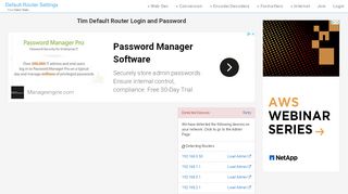 
                            7. Tim Default Router Login and Password - Clean CSS