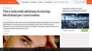 
                            9. Tim e Unicredit adottano la startup WeSchool per i corsi online ...