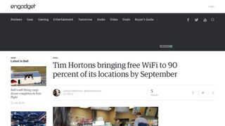 
                            10. Tim Hortons bringing free WiFi to 90 percent of its locations by ...