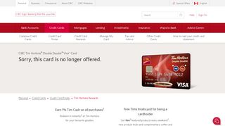 
                            9. Tim Hortons Rewards | Credit Cards | CIBC