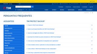 
                            3. TIM Protect Backup - Serviços - Perguntas Frequentes ...
