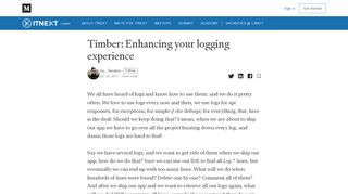 
                            9. Timber: Enhancing your logging experience – Cauê Ferreira – Medium