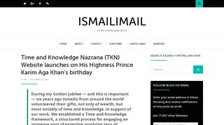 
                            8. Time and Knowledge Nazrana (TKN) Website launches on ...