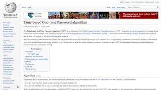 
                            6. Time-based One-time Password algorithm - Wikipedia