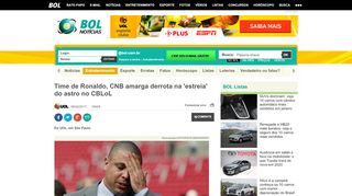 
                            13. Time de Ronaldo, CNB amarga derrota na 'estreia' do astro no CBLoL ...