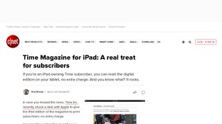 
                            11. Time Magazine for iPad: A real treat for subscribers - CNET