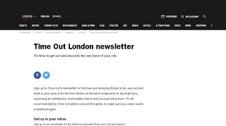 
                            6. Time Out London Newsletter | Alerts, News & Offers In London