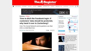 
                            11. Time to ditch the Facebook login: If customers' data should ...