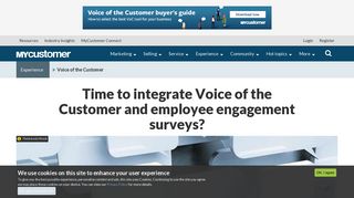 
                            6. Time to integrate Voice of the Customer and employee engagement ...