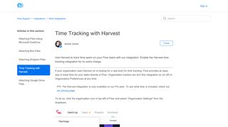 
                            6. Time tracking with Harvest - Flow