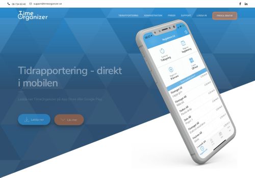 
                            2. TimeOrganizer: Tidrapportering via stämpelklocka / online