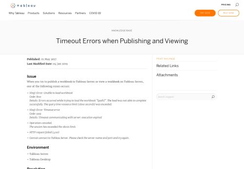 
                            7. Timeout Errors when Publishing and Viewing | Tableau Software