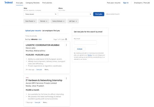 
                            8. Times Ascent Jobs - February 2019 | Indeed.co.in