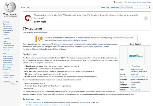 
                            9. Times Ascent - Wikipedia