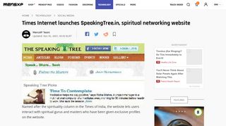 
                            8. Times Internet launches SpeakingTree.in, spiritual networking website