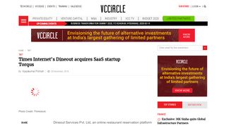 
                            9. Times Internet's Dineout acquires SaaS startup Torqus | VCCircle