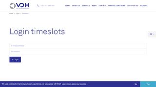 
                            10. Timeslots - Login - VDH Company - The Freight Managers