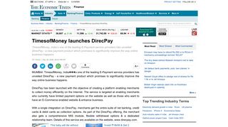 
                            8. TimesofMoney launches DirecPay - The Economic Times