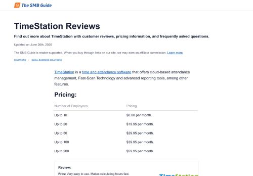 
                            9. TimeStation Reviews, Pricing, Key Info, and FAQs - The SMB Guide