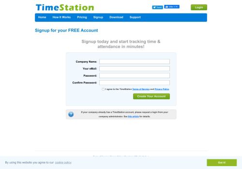 
                            3. TimeStation - Signup for your FREE Account